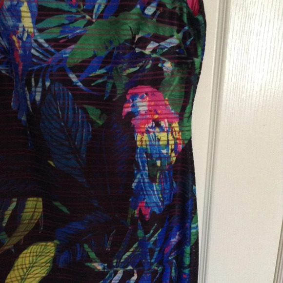 Smashed Lemon Womens Dress Size 12 Black Tropical Beach Lined Pull-Over Vacation - Picture 2 of 8